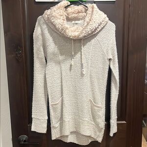 Maurices Cream Textured Cowl Neck Sweater